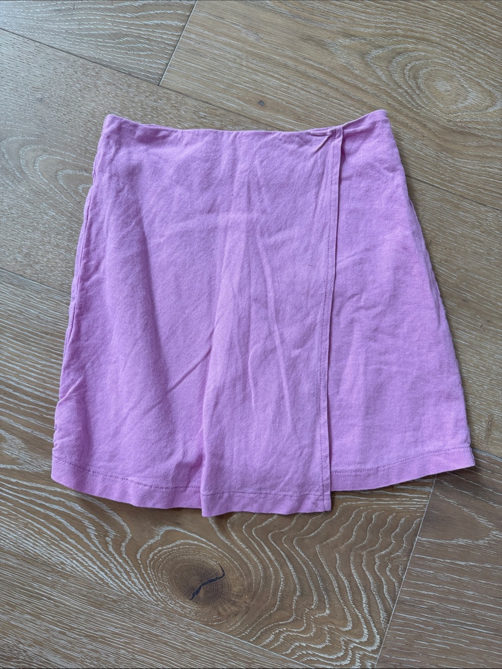 Giani Bini Girls size 10 linen style Pink/Lavender Wrap-Style Skirt